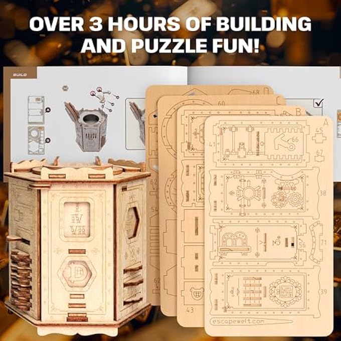 FORT KNOX BOX PRO 3D PUZZLE GAME - 3-IN-1 WOODEN PUZZLE BOX GAME - BRAINTEASER - GIFT BOX RIDDLE GAME - PUZZLE BOX FOR CHILDREN AND ADULTS - MIND PUZZLES 3D WOODEN PUZZLE - ESCAPE ROOM GAMES - Image 4